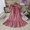 Váy hoa nhí cổ chun đuôi cá size 7-10-VÁY XUÂN HÈ BÉ GÁI